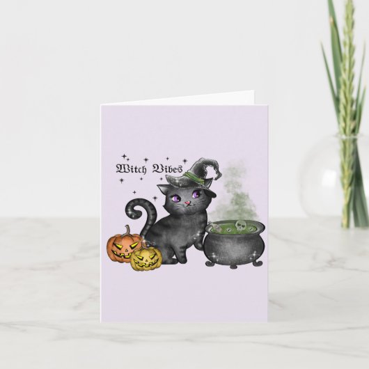 Witch Black Cat | Witch Vibes Notitiekaartje (Voorkant)