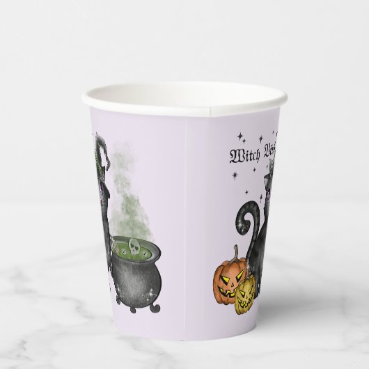 Witch Black Cat | Witch Vibes Papieren Bekers (Rechts)