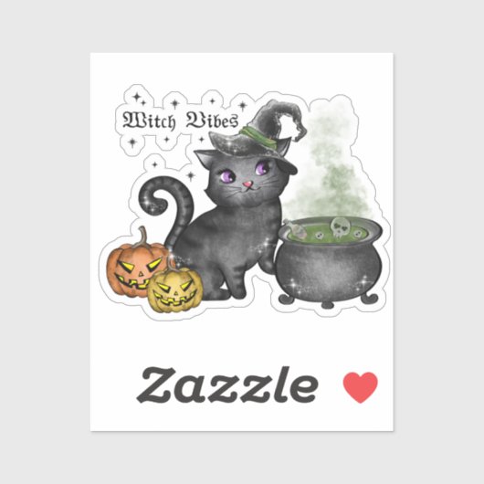 Witch Black Cat | Witch Vibes Sticker (Vel)