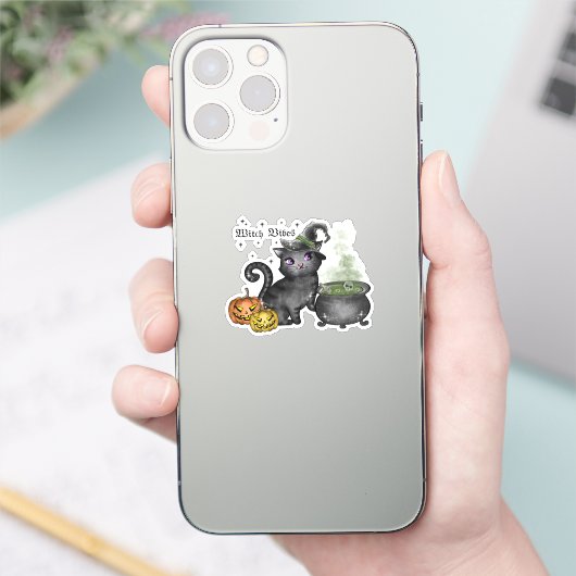 Witch Black Cat | Witch Vibes Sticker (Telefoon)