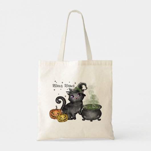 Witch Black Cat | Witch Vibes Tote Bag (Achterkant)