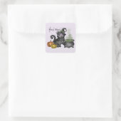 Witch Black Cat | Witch Vibes Vierkante Sticker (Tas)