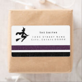 Witch Black en paarse strepen: adreslabel Etiket (Insitu)