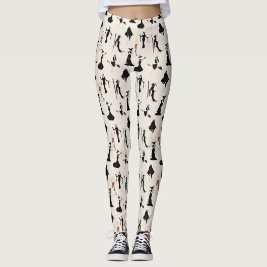 Witch Bloody Cocktail Hart Skeleton Hand Halloween Leggings (Voorkant)