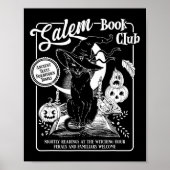 Witch Book Club Bookish Retro Halloween Zwarte Kat Poster (Voorkant)