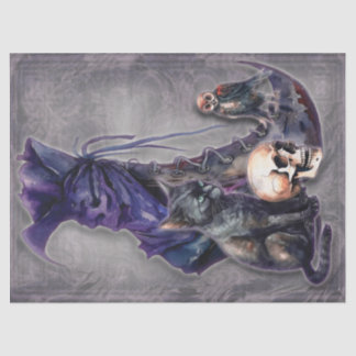 Witch Boot met uil en kat decoupage papier