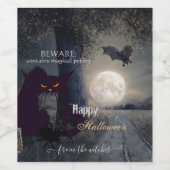 Witch Brew Haunted Halloween Black Cat Wijn Etiket (Enkel label)