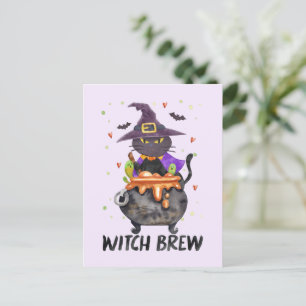 Witch Brew - Kat Dragen Heks Briefkaart