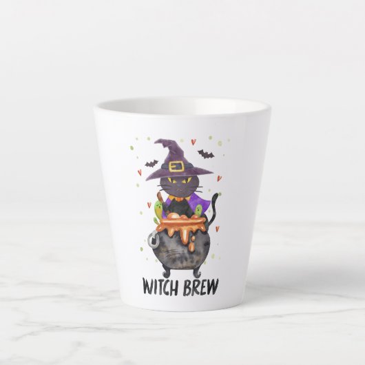 Witch Brew - Kat Dragen Heks Latte Mok (Voorkant)