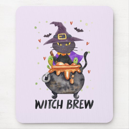 Witch Brew - Kat Dragen Heks Muismat (Voorkant)