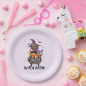Witch Brew - Kat Dragen Heks Papieren Bordje (Feest)