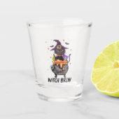 Witch Brew - Kat Dragen Heks Shot Glas (Voorkant)