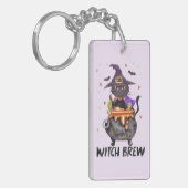 Witch Brew - Kat Dragen Heks Sleutelhanger (Voorkant Links)