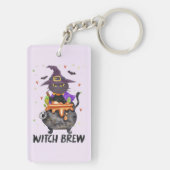 Witch Brew - Kat Dragen Heks Sleutelhanger (achterkant)