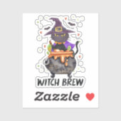 Witch Brew - Kat Dragen Heks Sticker (Vel)