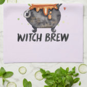 Witch Brew - Kat Dragen Heks Theedoek (Gevouwen)