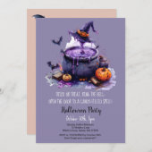 Witch Brew Trick or treat Pumpkins Halloween Party Kaart (Voorkant / Achterkant)