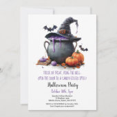 Witch Brew Trick or treat Pumpkins Halloween Party Kaart (Voorkant)