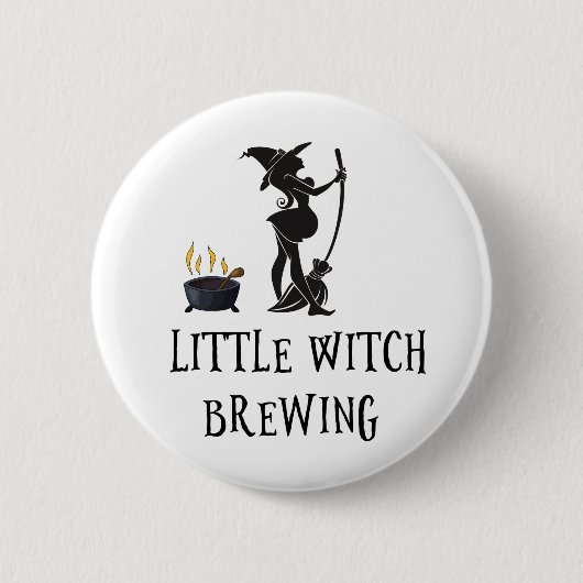 Witch Brewing Zwangerschap Baby shower Ronde Button 5,7 Cm (Voorkant)