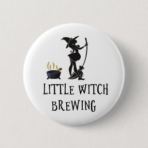 Witch Brewing Zwangerschap Baby shower Ronde Button 5,7 Cm