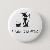 Witch Brewing Zwangerschap Baby shower Ronde Button 5,7 Cm (Voorkant)