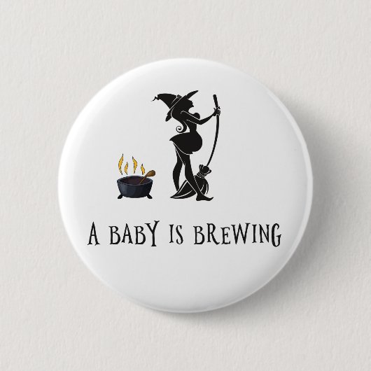 Witch Brewing Zwangerschap Baby shower Ronde Button 5,7 Cm (Voorkant)
