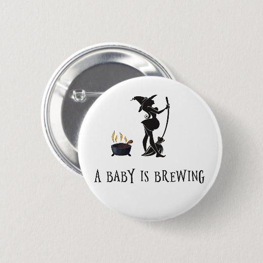 Witch Brewing Zwangerschap Baby shower Ronde Button 5,7 Cm (Voorkant /achterkant)