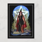 Witch Briefkaart - Blue Moon Witch (Voorkant)