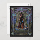 Witch Briefkaart - Blue Moon Witch & Dragon (Voorkant / Achterkant)