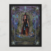 Witch Briefkaart - Blue Moon Witch & Dragon (Voorkant)