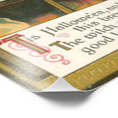 Witch Broom Cauldron Jack O Lantern Bat Cat Foto Afdruk (Hoek)