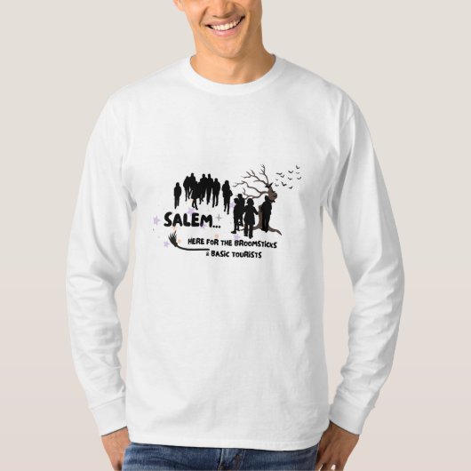 Witch Broom Shirt Bezoek Salem Basic Tourist (Voorkant)