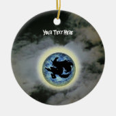 Witch Broomstick Full Moon Halloween Ornament (Voorkant)
