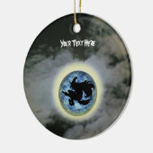Witch Broomstick Full Moon Halloween Ornament (Links)