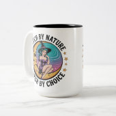 Witch By Natuur By Choice Halloween Funny Tweekleurige Koffiemok (Voorkant links)