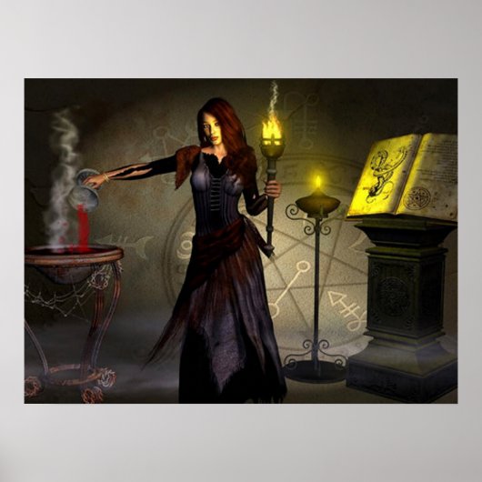 Witch Casting A Spell Poster (Voorkant)