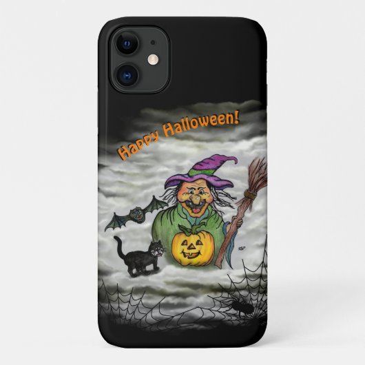 Witch, Cat, Bat en Pumpkin, Happy Halloween! Case-Mate iPhone Case (Achterkant)