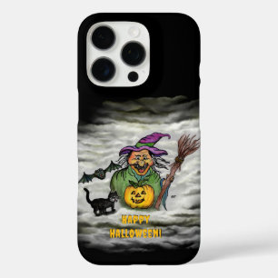 Witch, Cat, Bat en Pumpkin, Happy Halloween! iPhone 16 Pro Hoesje