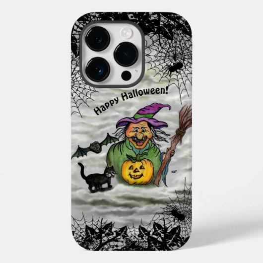 Witch, Cat, Bat en Pumpkin, Happy Halloween! Case-Mate iPhone Case (Achterkant)