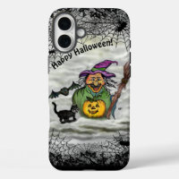 Witch, Cat, Bat en Pumpkin, Happy Halloween!