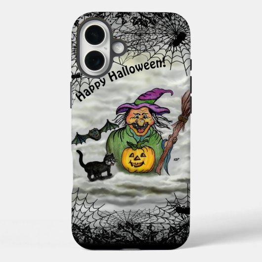 Witch, Cat, Bat en Pumpkin, Happy Halloween! Case-Mate iPhone Case (Achterkant)