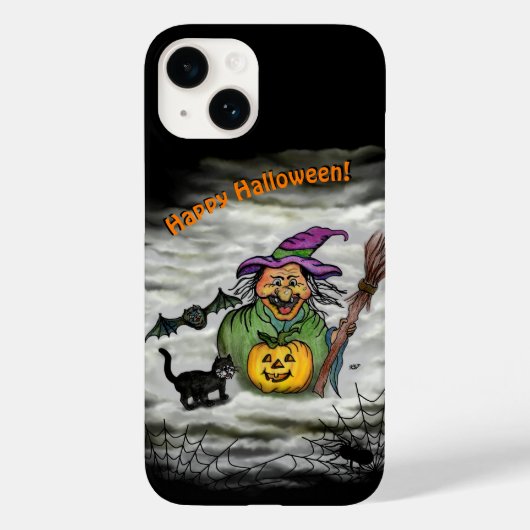 Witch, Cat, Bat en Pumpkin, Happy Halloween! Case-Mate iPhone Case (Achterkant)