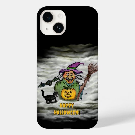 Witch, Cat, Bat en Pumpkin, Happy Halloween! Case-Mate iPhone Case (Achterkant)