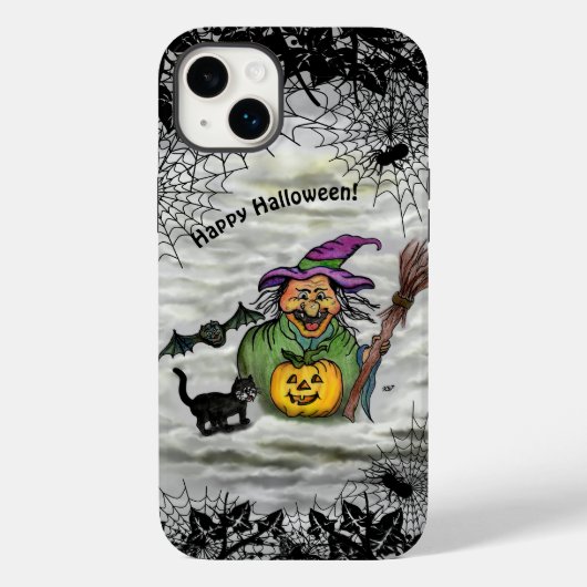 Witch, Cat, Bat en Pumpkin, Happy Halloween! Case-Mate iPhone Case (Achterkant)