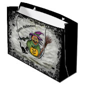 Witch, Cat, Bat en Pumpkin, Happy Halloween! Groot Cadeauzakje (Achterkant Gekanteld)