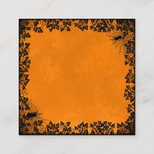 Witch, Cat, Bat en Pumpkin, Happy Halloween! Informatiekaartje (Achterkant)