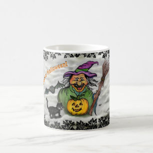 Witch, Cat, Bat en Pumpkin, Happy Halloween! Magische Mok
