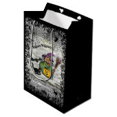 Witch, Cat, Bat en Pumpkin, Happy Halloween! Medium Cadeauzakje (Voorkant Gekanteld)