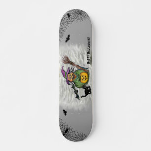 Witch, Cat, Bat en Pumpkin, Happy Halloween! Persoonlijk Skateboard