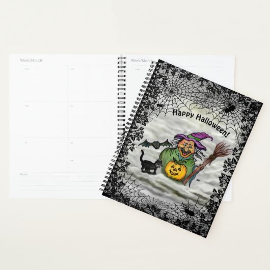 Witch, Cat, Bat en Pumpkin, Happy Halloween! Planner (Display)